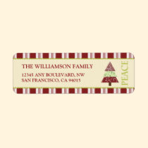 Peace Holiday Return Address Labels (red) labels