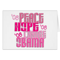 Peace Hope Change Obama 3 Greeting Card