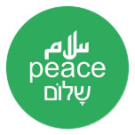 Peace in 3 Languages Stickers