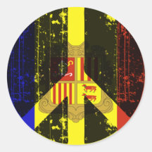 Peace In Andorra Round Stickers