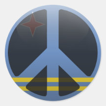 Peace in Aruba Round Stickers