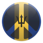 Peace in Barbados Round Stickers