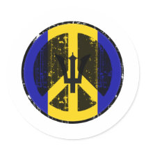 Peace In Barbados Round Stickers