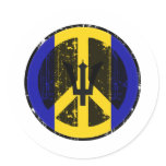 Peace In Barbados Round Stickers