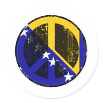 Peace In Bosnia Herzegovina Round Stickers