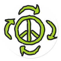 Peace in Green Stickers