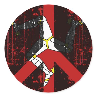 Peace In Isle Of Man Round Sticker by FlagStore