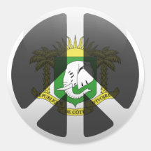 Peace in Ivory Coast Round Stickers