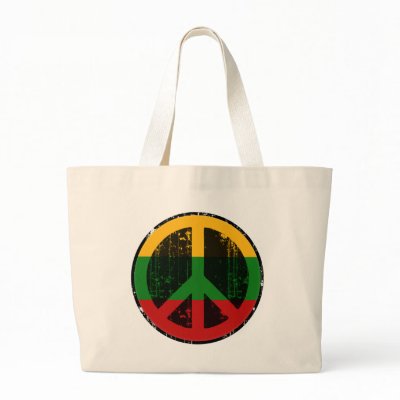Peace In Lithuania Canvas Bag by FlagStore