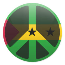 Peace in Sao Tome and Principe Round Sticker