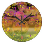 Peace in the Storm – Abstract Violet & Amber Calm Clocks
