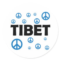 Peace In Tibet Round Stickers