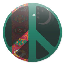 Peace in Turkmenistan Round Stickers