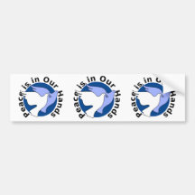 Peace is in our hands bumper stickers