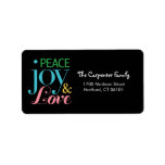 Peace Joy, and Love Holiday Address Labels labels