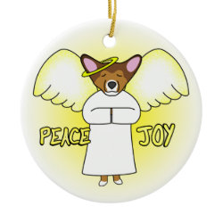 Peace Joy Angel Pembroke Welsh Corgi Christmas ornament