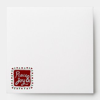 Peace & Joy Hand Lettering Holiday Envelopes