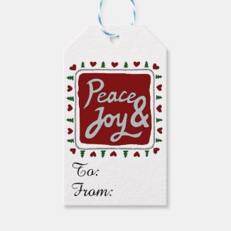Peace & Joy Hand Lettering Holiday Gift Tags Pack Of Gift Tags