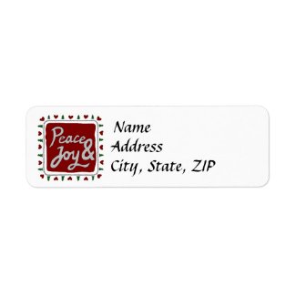 Peace & Joy Hand Lettering Holiday Labels