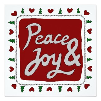 Peace & Joy Hand Lettering Holiday Photo Card