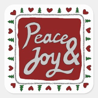 Peace & Joy Hand Lettering Holiday Stickers