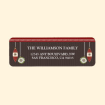Peace Joy & Happiness Return Address (red) labels
