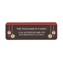Peace Joy & Happiness Return Address (red) Custom Return Address Label
