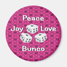 peace,joy,love,bunco refrigerator magnets