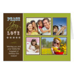 Peace-Joy-Love custom Family Holiday Card (lime)