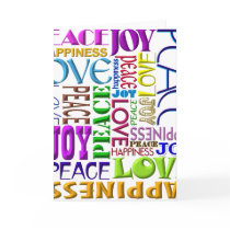 Peace Joy Love Happiness Greeting Card