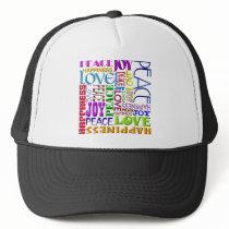 Peace Joy Love Happiness Hat