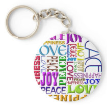 Peace Joy Love Happiness Key Chain
