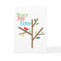 Peace Joy Love Holiday Cards card