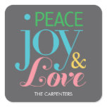 Peace Joy & Love Holiday Gift Stickers stickers