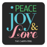 Peace Joy & Love Holiday Gift Stickers stickers