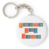 PEACE JOY LOVE Sandpaper Letters Keychains