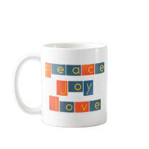 PEACE JOY LOVE Sandpaper Letters Mug