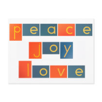 PEACE JOY LOVE Sandpaper Letters Postcard