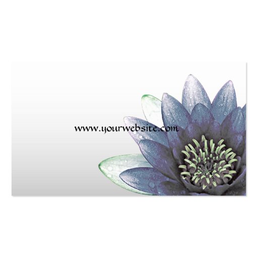 Peace l Beautiful Blue Lotus Flower Business Card (back side)