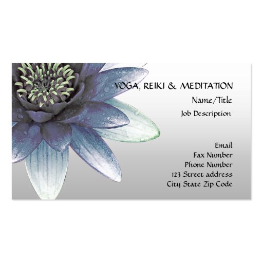 Peace l Beautiful Blue Lotus Flower Business Card (front side)