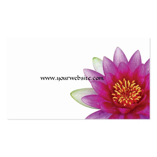 Peace l Beautiful Pink Lotus Flower/Water Lily Business Card Template (back side)
