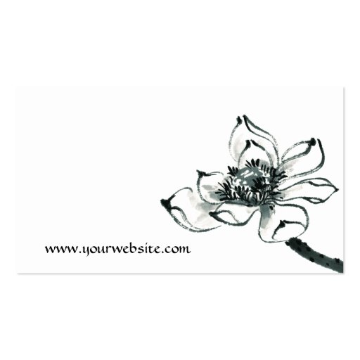 Peace l Beautiful Watercolor Lotus Business Cards (back side)