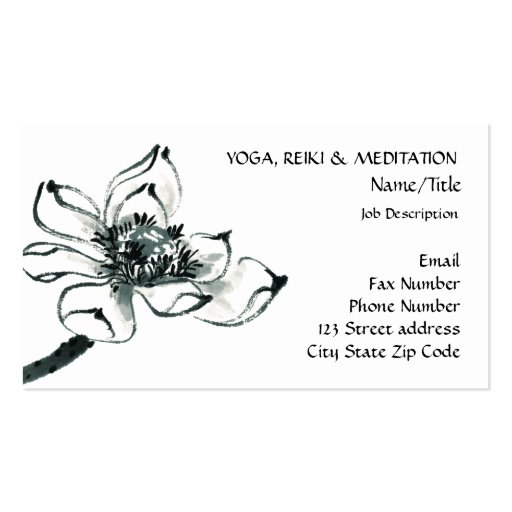 Peace l Beautiful Watercolor Lotus Business Cards (front side)