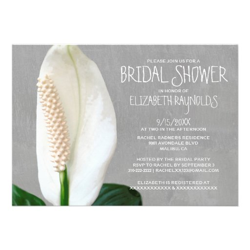 Peace Lily Bridal Shower Invitations