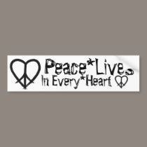 Peace*Lives - In Every*Heart bumper stickers