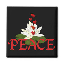 Peace Lotus Magnets