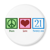 Peace Love 21 Refrigerator Magnets