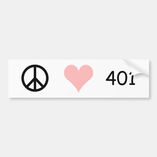 peace, love, 401 bumper stickers