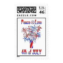 Peace Love 4th of July stamps
