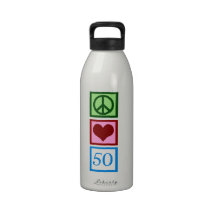 Peace Love 50 Water Bottles